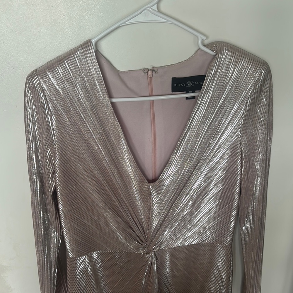 Betsy & Adam Metallic Dress
